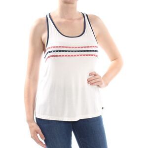 ROXY Womens Ivory Racerback Printed Sleeveless Scoop Neck Tank Top M